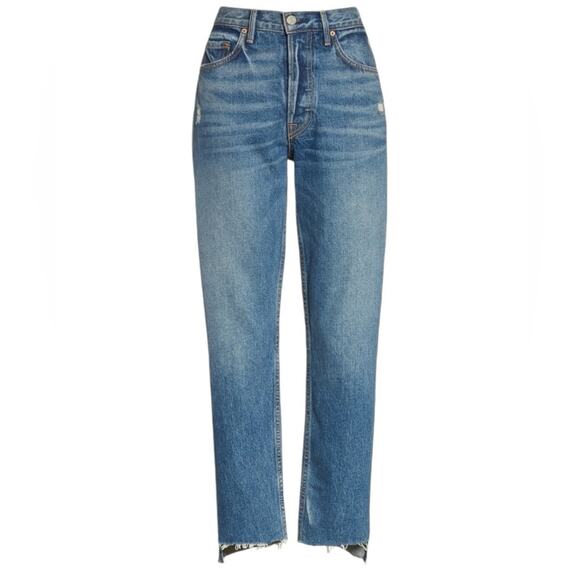 Grlfrnd Helena Crop Button Fly Jeans size 28 Raw Hem - Picture 4 of 12